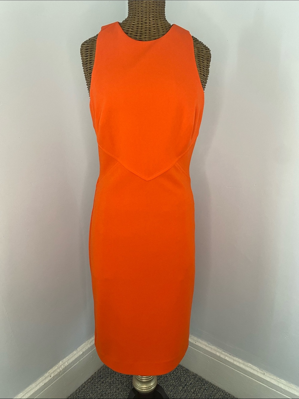 Trina Turk Vibrant Orange Midi Sheath Dress